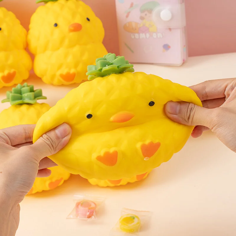 Leuke Rekbare Ananas Eend Squishy Speelgoed Stress Ballen Angst Release Nieuwigheid Squeeze Fidget Speelgoed Voor Kinderen Vakantie Geschenken