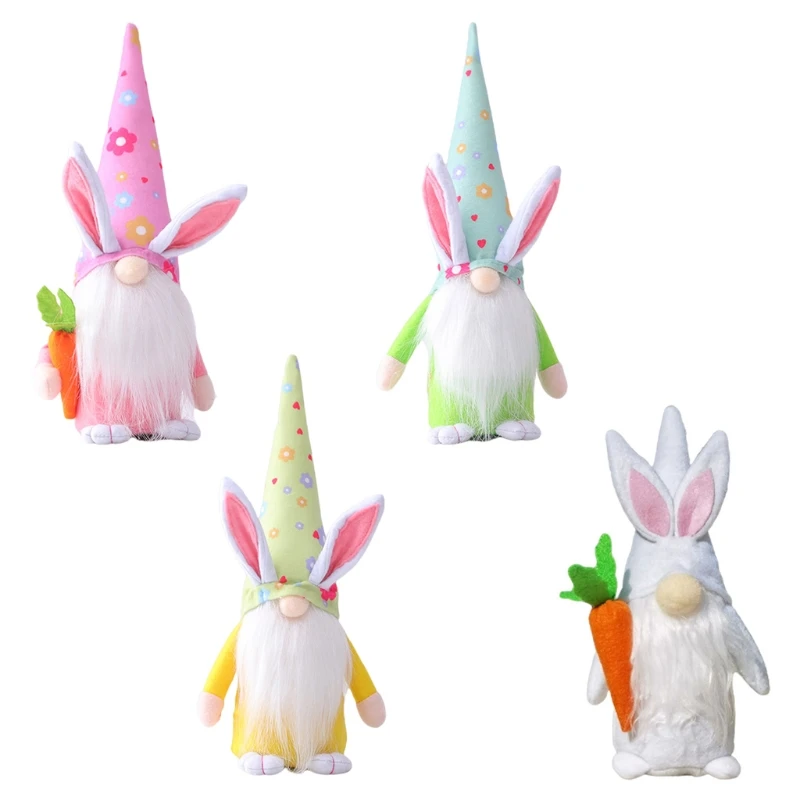 Faceless Easter Rudolf Scandinavian Tomte Rudolf Bunny Hat 45BE