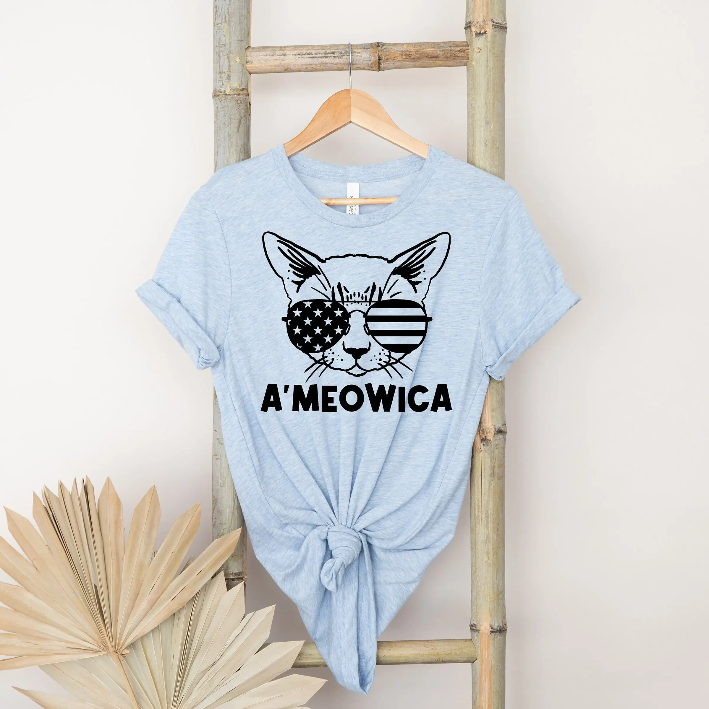 4Th Of July T Shirt Cat Lover Patriotic Fourth America American Flag Merica