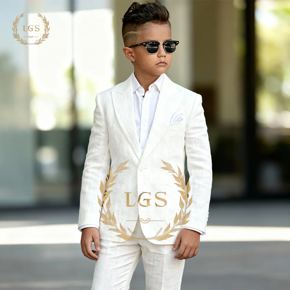 

Boys' 2-Piece Suit, Linen Set, Lightweight & Breathable, Custom Sizes/Colors, For Weddings, Parties & Occasions