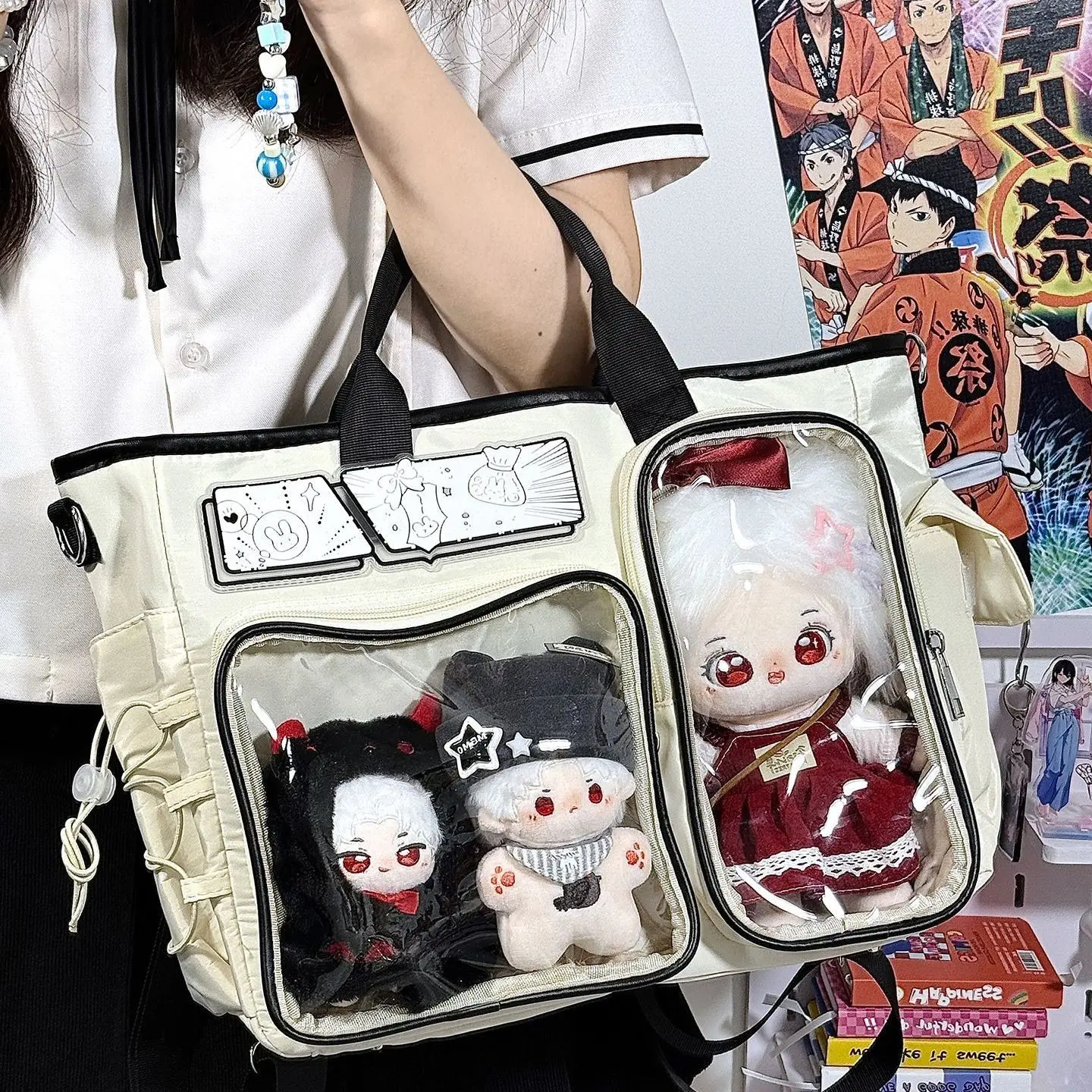 اليابانية لطيف فتاة Ulzzang Ita حقيبة التنقل اليومي حقيبة مدرسية على ظهره المألوف Y2K حقيبة كتف دمى حقيبة حقائب للنساء
