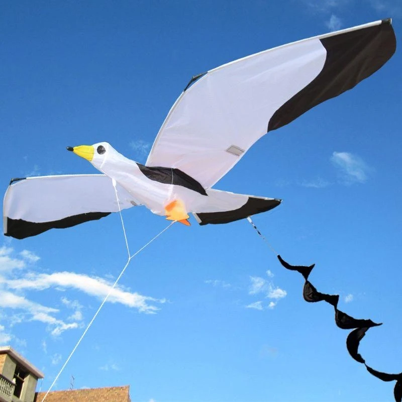 Cerf-volant mouette 3D pour enfants, Spinner à ressort, vol facile pour l'apprentissage du vent à basse vitesse, 15UB
