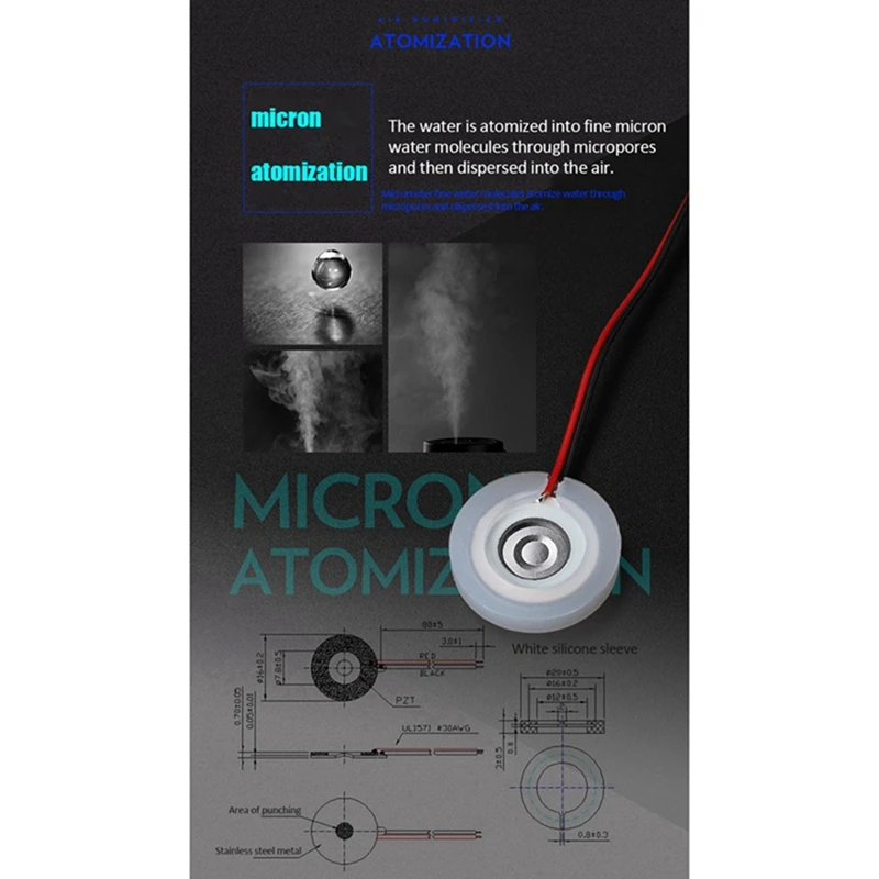 Umidificatore USB circuito di guida atomizzazione attrezzatura sperimentale PCB di incubazione fai da te + plastica + metallo