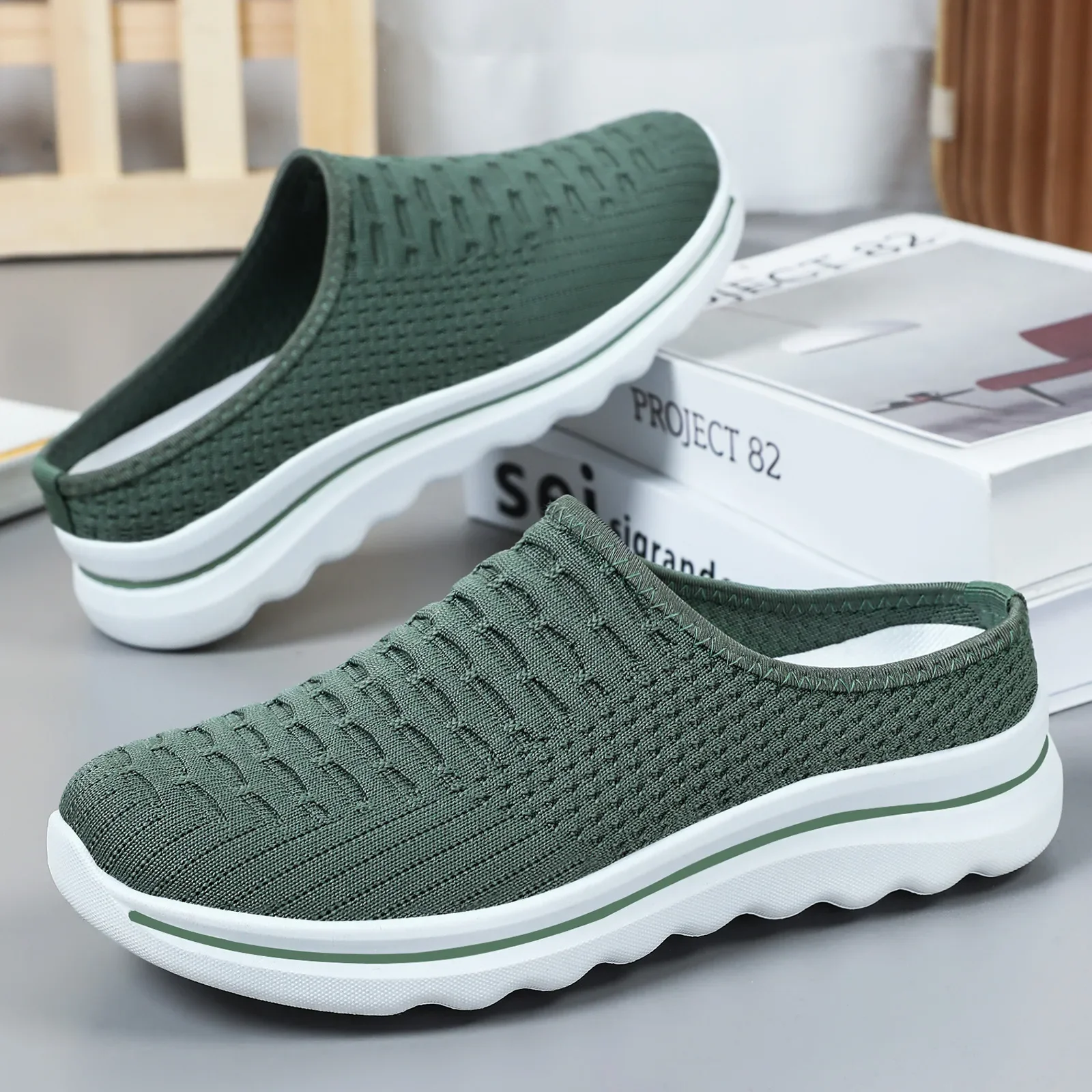 Summer Women Flat Slippers Half Slippers Mules Designer Comfortable Woman Shoes Fashion Ladies Hollow Out Outdoor Sandals view 5