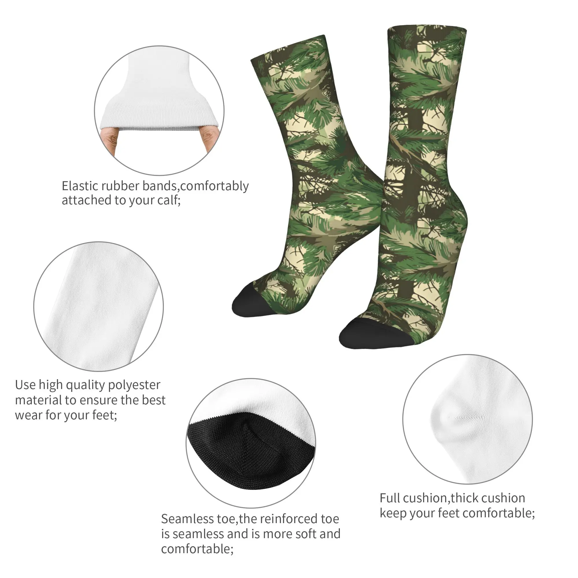 Custom Real Tree Camouflage Soldier Men's Crew Socks Unisex Fun 3D Printed  Dress Socks