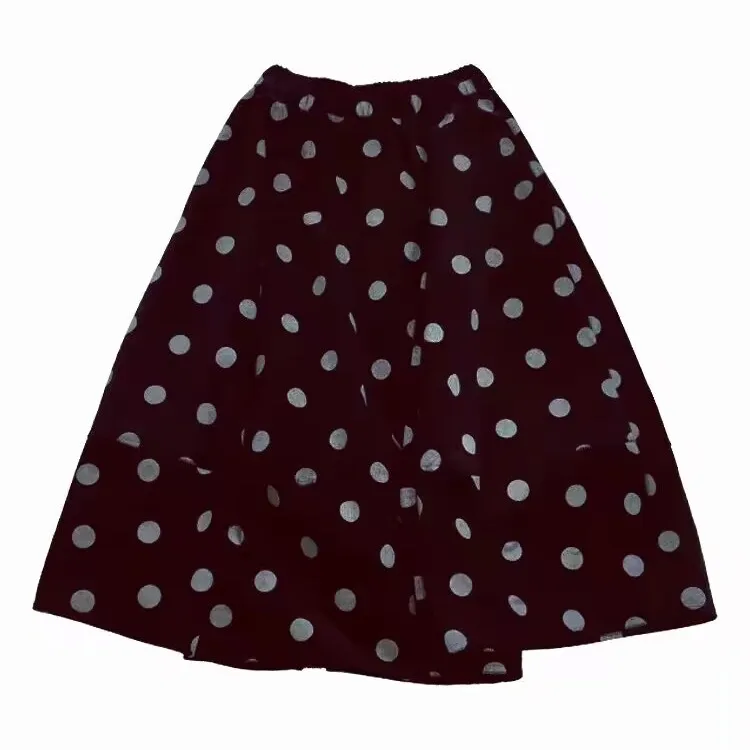 Falda de pana de lunares f para mujer Otoño Invierno falda europea Sle A-Line Bla cintura alta Midi paraguas