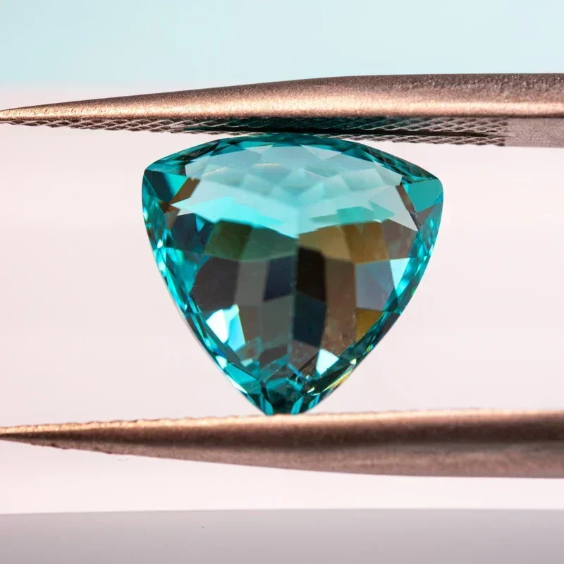 الجملة مختبر نمت الياقوت Paraiba الدهون مثلث حجم 6x6 مللي متر VVS1 السحر Diy بها بنفسك مواد صنع المجوهرات المتقدمة اختيار AGL Ce