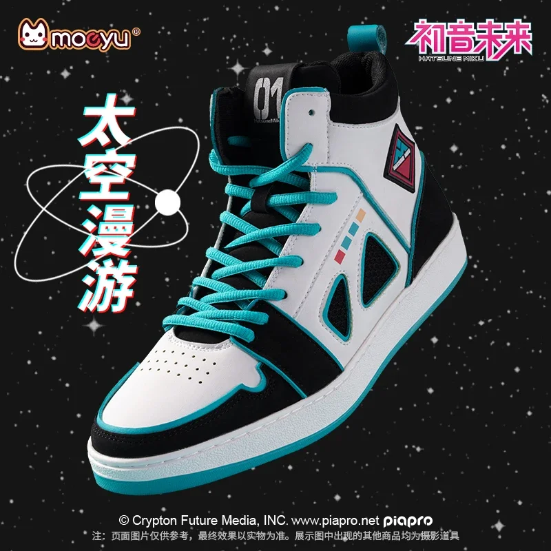 Moeyu Hatsune Miku sapatos para homens e mulheres, Vocaloid Cosplay, tênis masculino, tênis, esporte, atlético, figura de anime, sapatos casuais