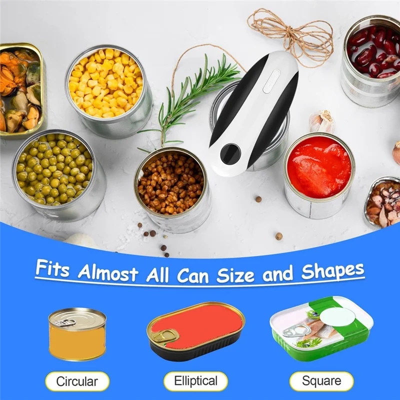 ABBZ- فتاحة علب كهربائية قابلة لإعادة الشحن عبر USB، تناسب جميع أحجام العلب، أدوات المطبخ المحمولة