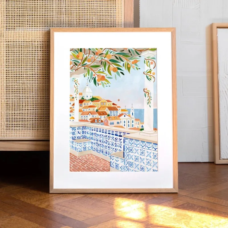 مجردة مدينة السفر الأوروبية المشهد سويسرا لشبونة باريس المشارك حائط لوح رسم الفن صور ديكور المنزل الداخلي