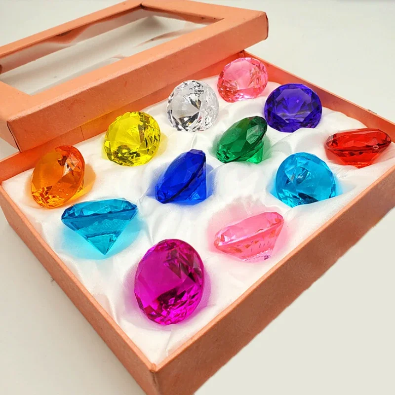 Acrylic Diamond Toy Gem Crystal Children Princess Girl Boy Love Gem DIY Gift Box