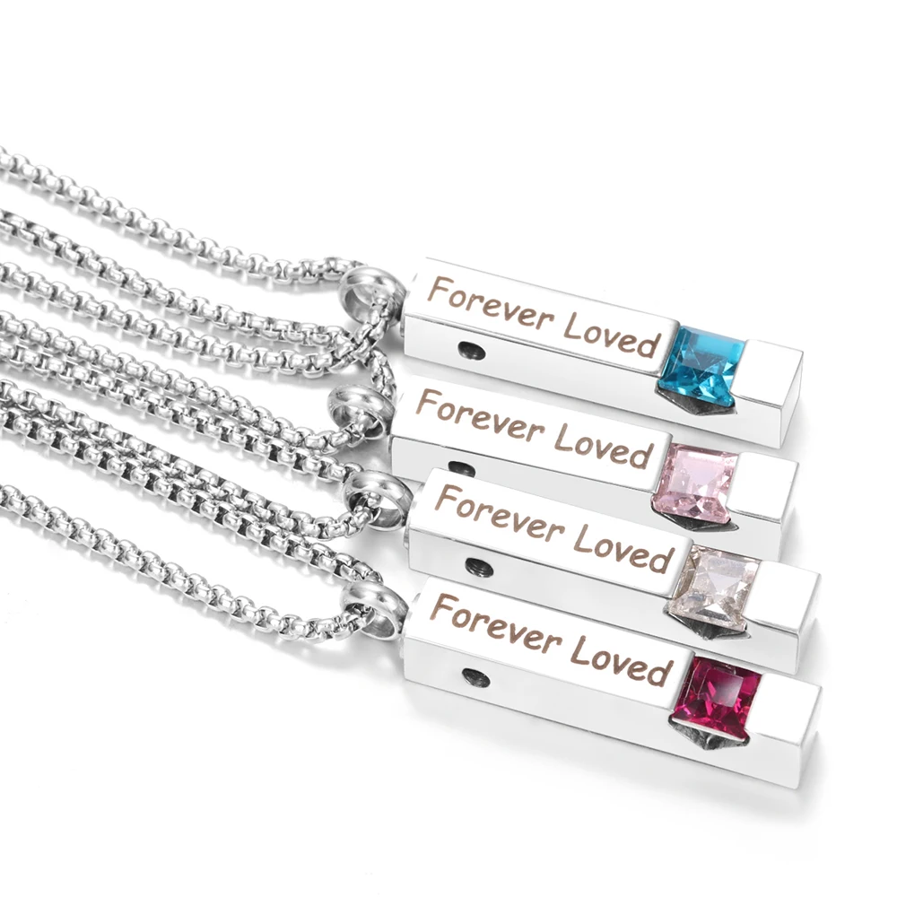 Neue Edelstahl-Aromatherapie-Halskette Laser Forever Loved Diffusor für ätherische Öle, 4-Farben-Zirkon-Parfüm-Medaillon-Anhänger, Geschenk