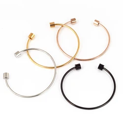 screw on bracelet , add a bead , brass based , black/white gold /yellow gold/rose gold plated, 1pc P23