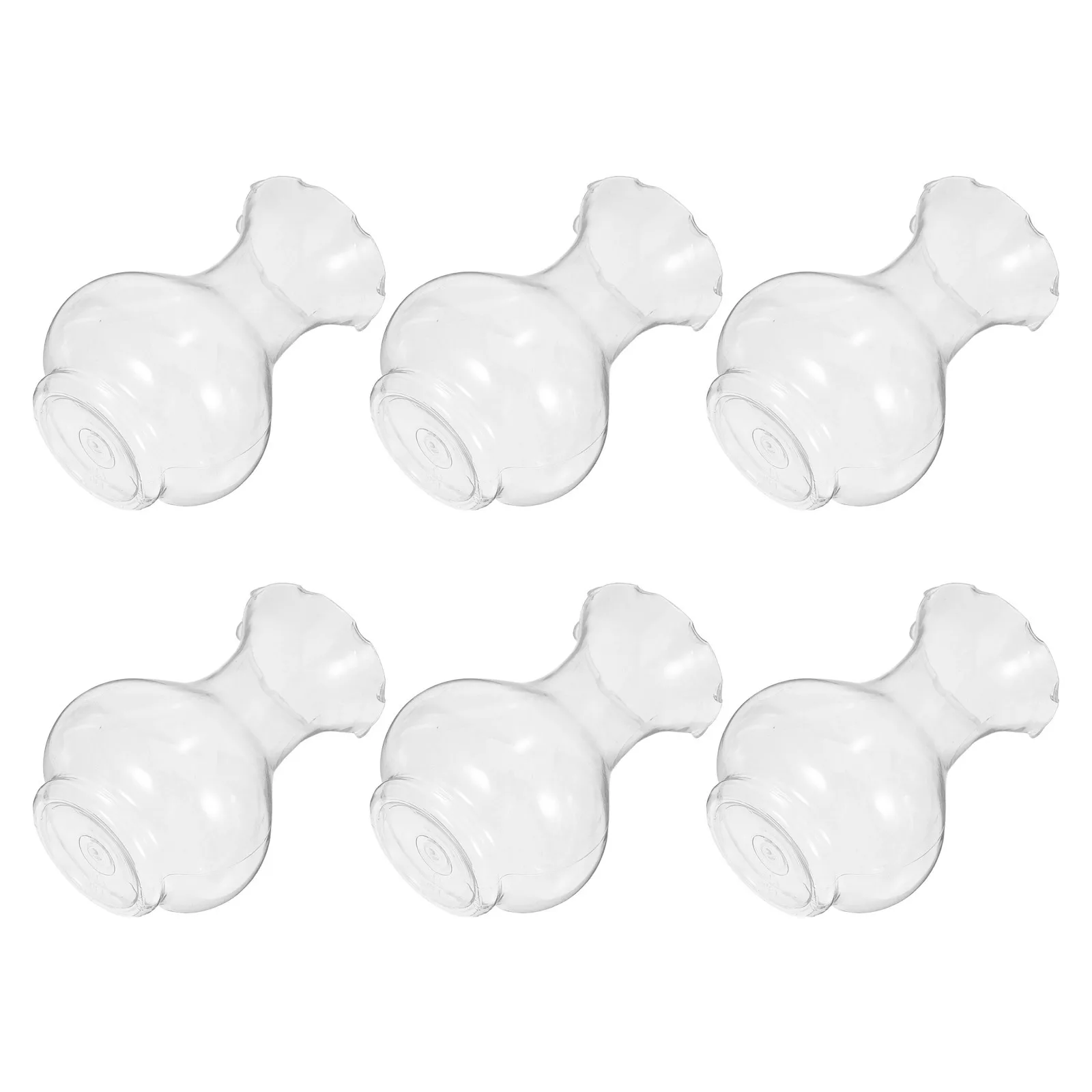 

6pcs Transparent Flower Clear Plastic Mini For Home Office Desk Decor Tabletop Centerpiece Vase For Hydroponic Plants Modern