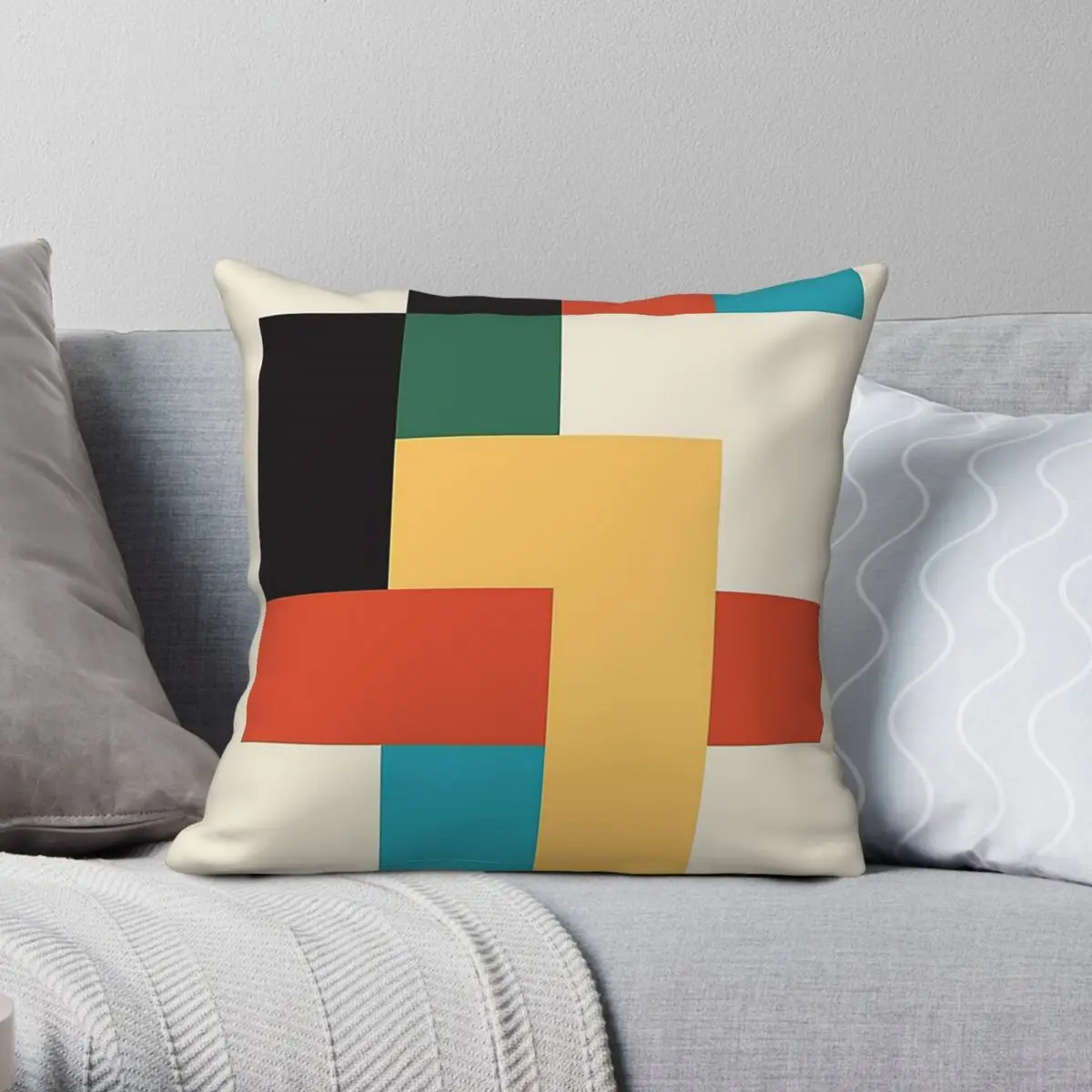 Bauhaus 1923 Square Pillowcase Polyester Linen Velvet Pattern Zip Decorative Pillow Case Bed Cushion Cover