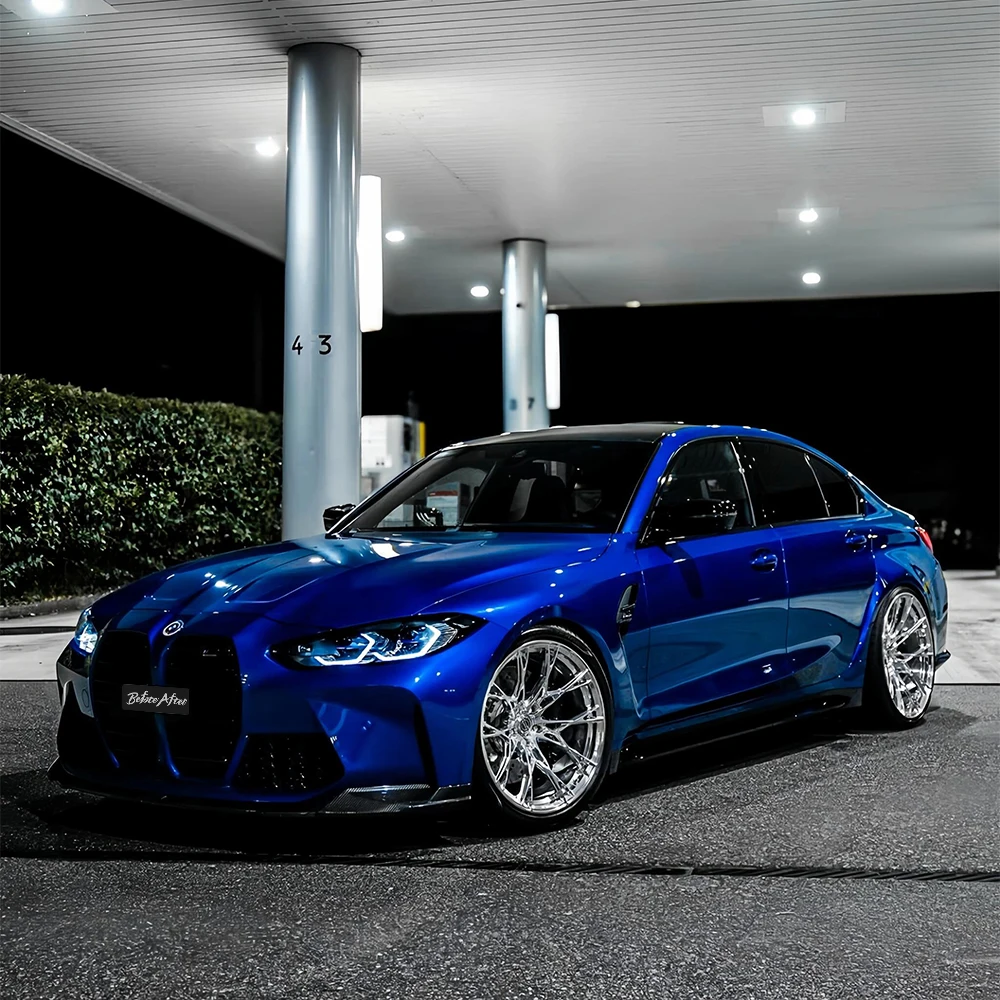 Hot Sale 1.52X17m PET Liner Super Gloss Liquid Metallic Klein Blue Car Body Wrapping Film Metal Liquid Dark Blue Car Vinyl Wraps