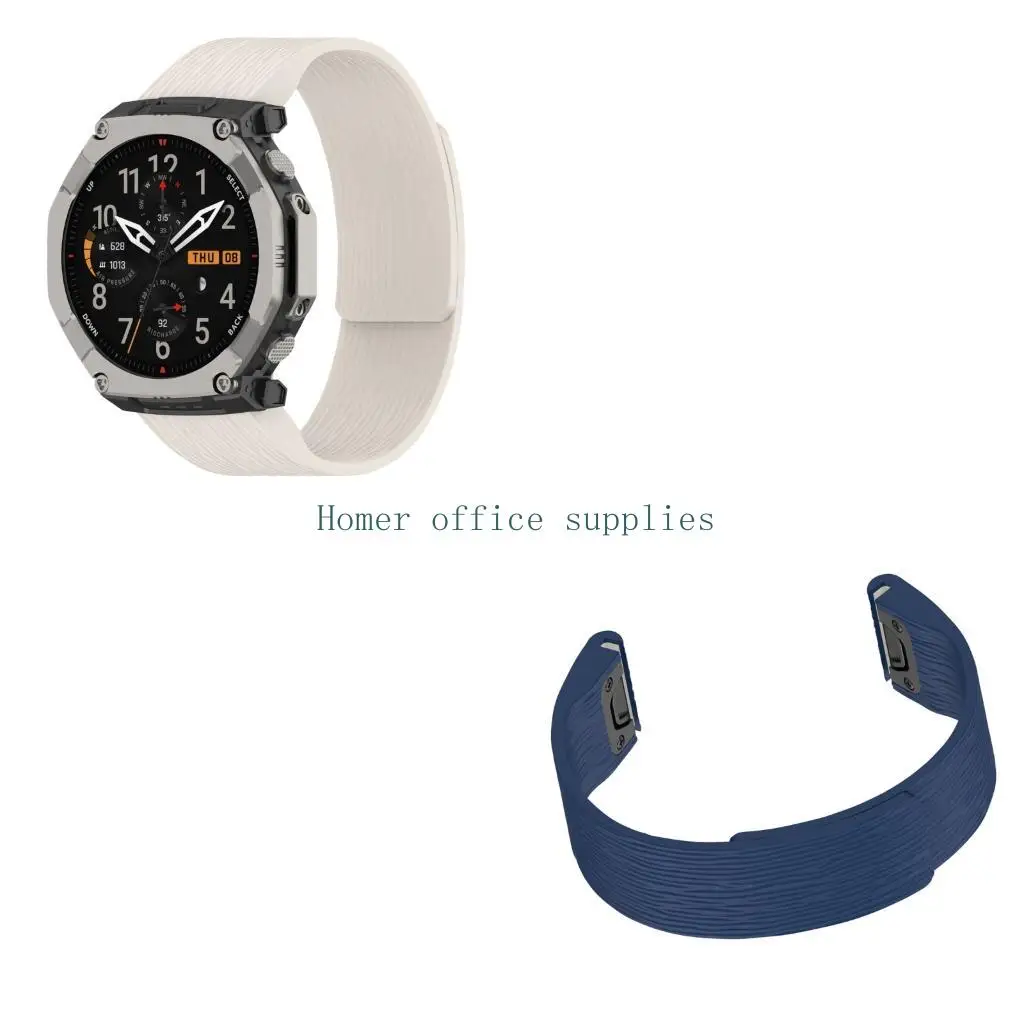 K43B Strong 26MM Silicone Watch Straps Easy to Install Breathable Material Replacement Band Suitable for Watch Ultra2