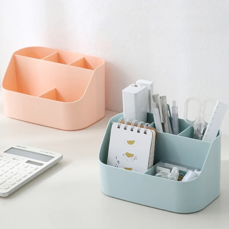 Desktop Makeup Storage Box, Simple Grid Remote Control Shelf, Student Dormitory Stationery and Miscellaneous Sorting Box