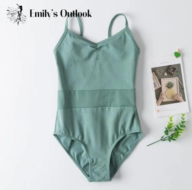 Camisola clásica ajustada de encaje con cuello en V para niña, leotardo, gimnasia, Ballet, danza, vestido tutú, camisola, falda de leotardo, Extra