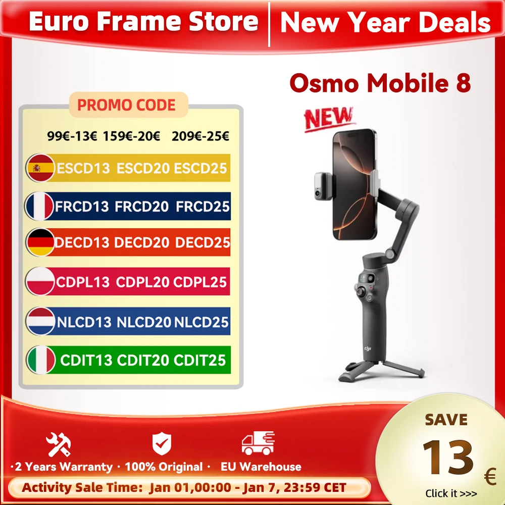 DJI OM8 Osmo Mobile 8 Smartphone Gimbal Stabilizer 3 Axis Mobile Phone Gimbal Original Brand New OM8