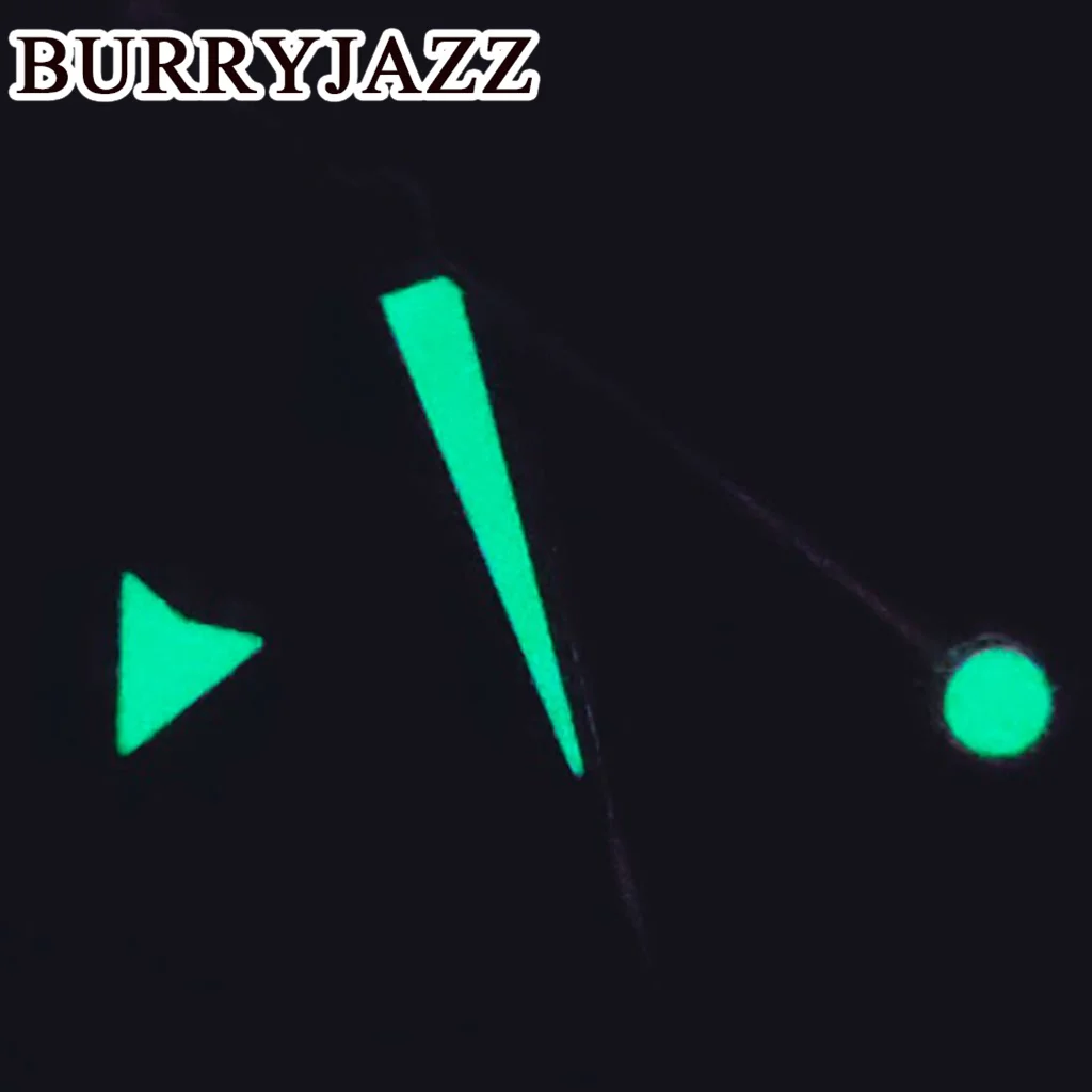 BURRYJAZZ NH35 NH36 NH38 7S26 7S36 4R35 4R36 Watch Hands Silver Orange Hands Green Luminous
