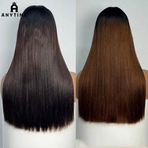 Imagen 1 del producto 330% densidad 2x6 Cierre de encaje transparente doble hueso dibujado pelo vietnamita recto peluca de cabello humano peluca con malla frontal 20 pulgadas