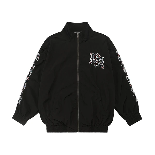 

Mixed Emotion High Street Hip Hop Rhinestone Embroidered Letter Jaet Coat ex Casual Zipper Early Autumn Trendy Cotton L...