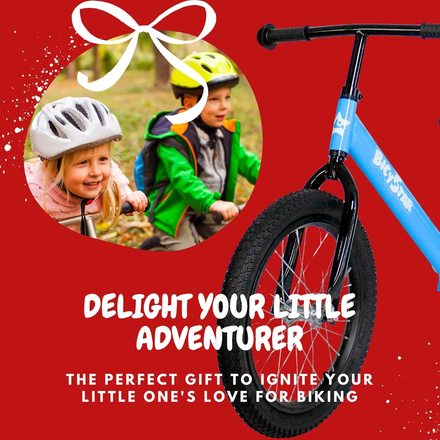 Vélo d'équilibre pour tout-petits de 5 à 8 ans, 16 pouces, pneus à air, repose-pieds, pas de pédales, vélo de poussée, vélo jouet d'extérieur pour enfants, création