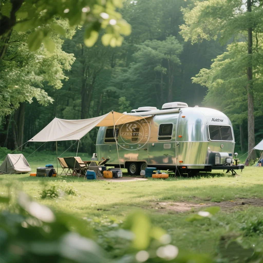 

China Luxury Outdoor Caravan Camper Travel Trailers for Sale Air Stream Camping Trailer