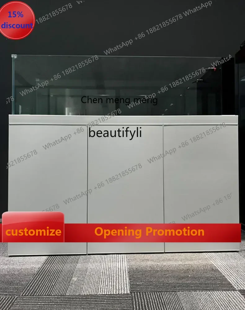 

smt7486 new Complete set of fish tank light luxury style professional bottom filter large stream tank landscaping tank ultra-whi