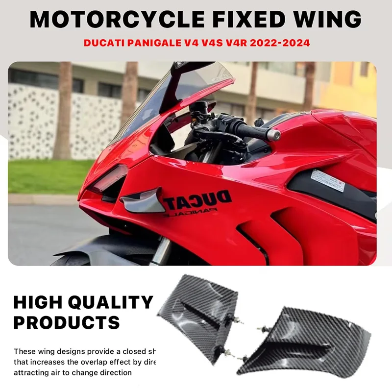 

Motorcycle Aerodynamics Side Panel Fixed Wing Spoiler Fairing For DUCATI Panigale V4 V4S V4R 2022-2024 Modified Side Wings