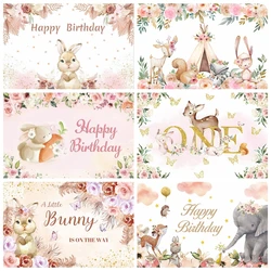 Easter Rabbit Birthday Photography Backdrop Some Bunny Is Turning One Girl 1st Birthday Party Decor Baby Shower Photo Background