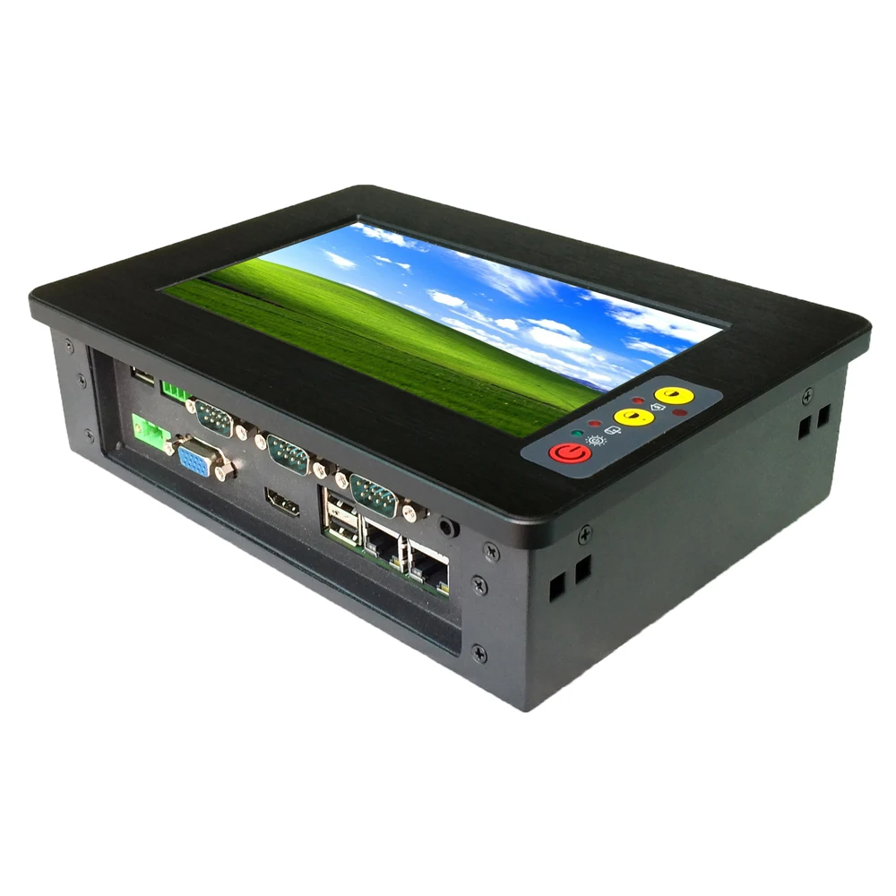 

7" Touch Screen Industrial Panel PC 2*LAN 4xCOM Intel Atom All In One PC With XP Win 7 OS Linux Application All In one Computer