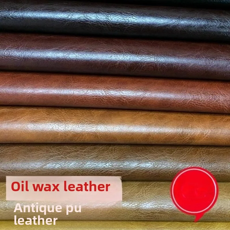 

Ретро-ткань из искусственной кожи с эффектом масляного воска для декора, обивки ресторанных диванов, изголовья кроватей, ремней, кожаный материал в метрах