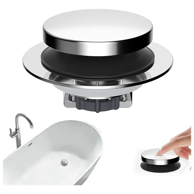 A7THK-Metal Bathtub Drain Stopper Up Tub Stopper Anti-Clogging