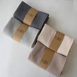 45X65CM Japanischen Waffel Tee Handtuch Reine Farbe Baumwolle Saugfähigen Küche Serviette Kaffee Bar Super Faser Reinigung Handtuch