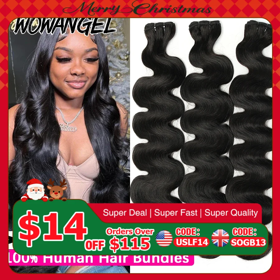 Wow Angel 28 30 inch Body Wave Human Hair Bundles 1/3/4 pieces 10A Brazilian Remy Hair Extensions Single Bundle Virgin Hair