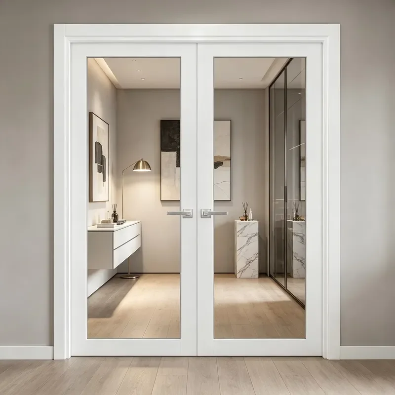 Huacaiyuan Factory aluminum interior door floor-to-ceiling double-glazed door, suitable for family living room partition