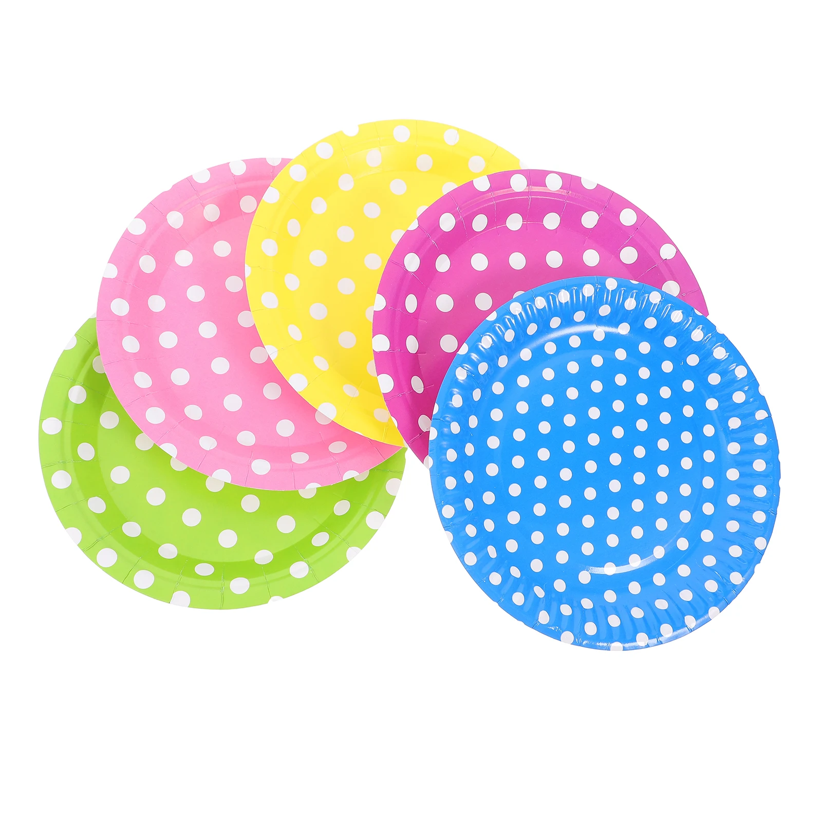 

60pcs Colorful Paper Plates 9 18 Inches Multicolor Dot Round Disposable Decorative Tray Cake Barbecue Party Supplies