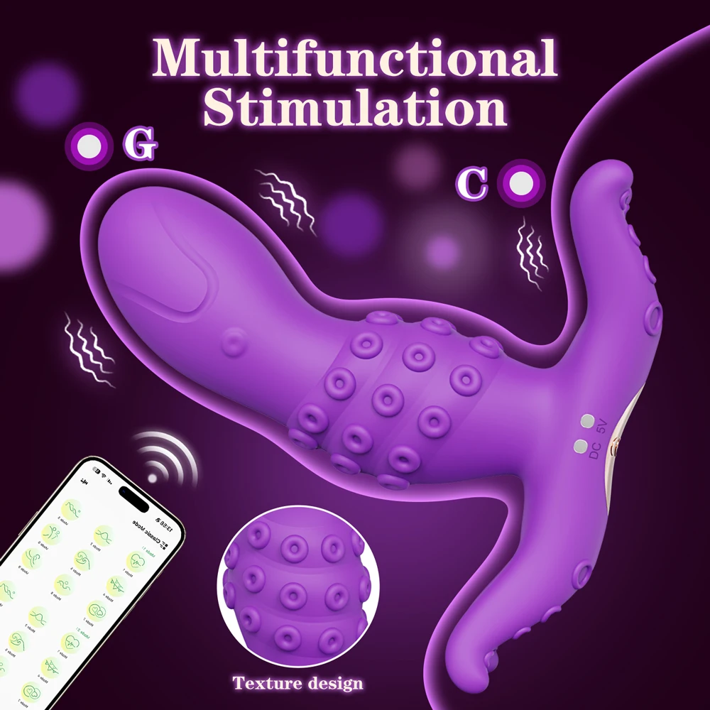 يمكن ارتداؤها اللباس الداخلي هزاز فراشة الهزاز App التحكم تهتز البيض البظر الشرج محفز تهتز سراويل الجنس لعب للنساء