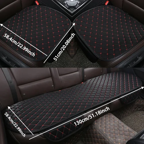 Imagen 2 del producto Funda de asiento de coche transpirable de algodón, cojín suave Universal para asiento de coche, Protector de asiento de coche para todas las estaciones, accesorios interiores para coche, 3 uds.