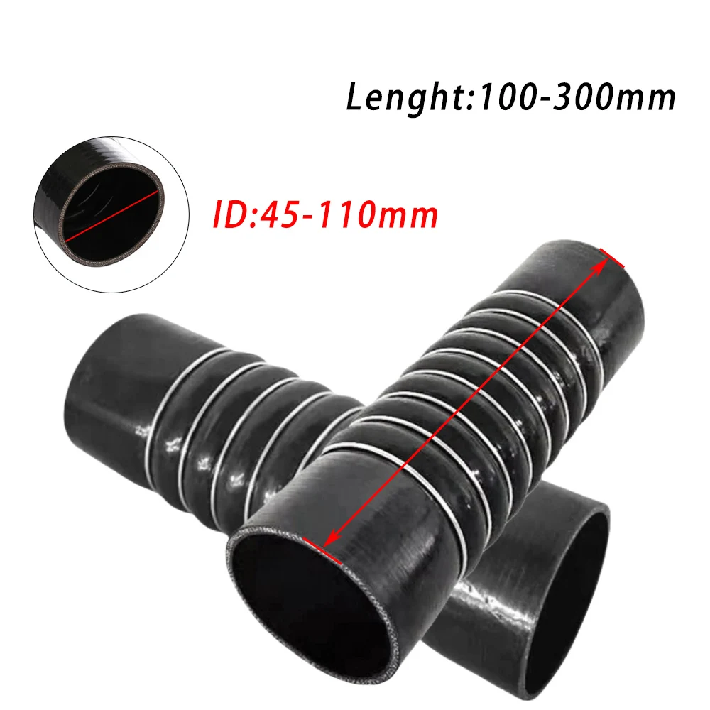 Reinforced Silicone Hump Hose ID45-110mm Turbo Intercooler Boost Pipe Steel Wire Intake Coupler 100-300mm