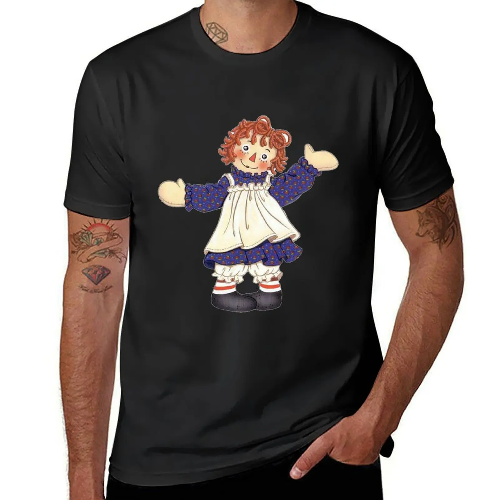 Raggedy ann and raggedy andy T-Shirt quick-drying vintage animal prinfor boys kawaii clothes plain black t shirts men