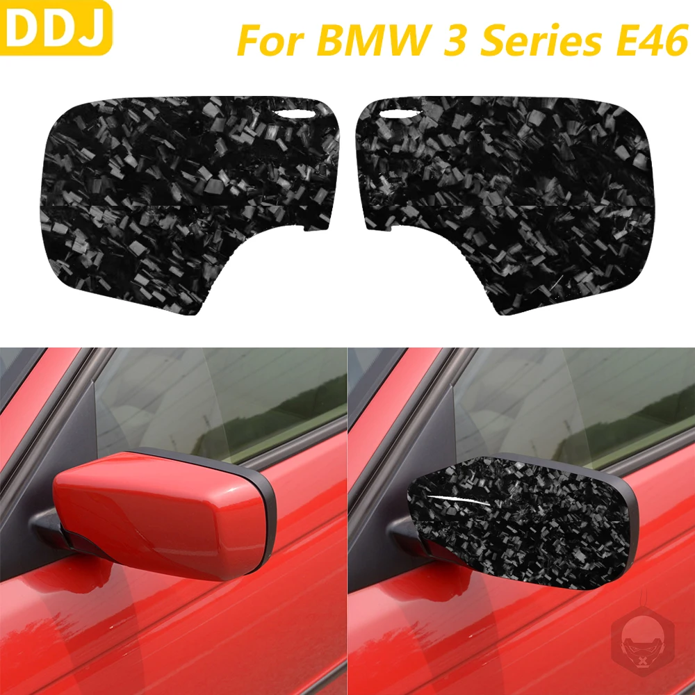 For BMW 3 Series E46 Sedan 1998-2005 Car Accessories Real Forged Carbon Fiber Rearview Mirror Housing Protective Cover Trim