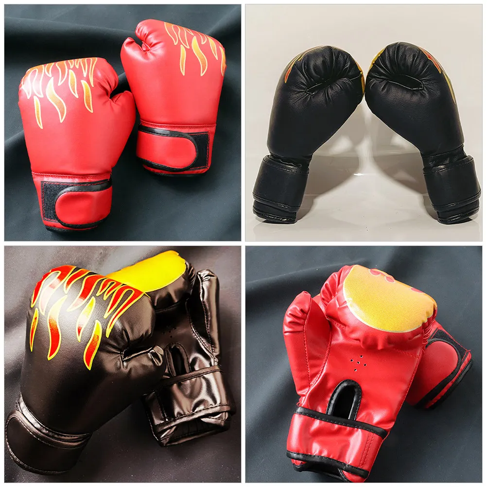 

2Pairs Boxing Gloves PU Adjustable Wrist Wrap Comfortable Sparring Gloves for Training Kickboxing Practice