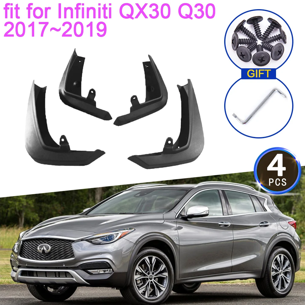 

Mudguards For Infiniti QX30 2016 2017~2019 Accessories 2018 Fender Front Rear Wheels Mud Flaps Guards Anti-splash Car 2022 2023