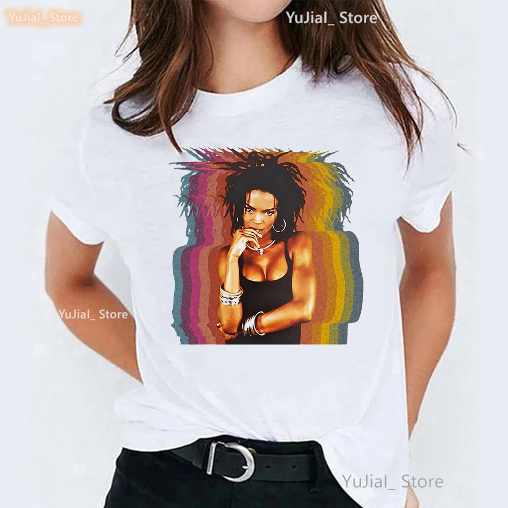 

Vintage Lauryn Hill Print T Shirt Women Fugees Music Hip Hop T-Shirt Female Aesthetic Clothes Summer Tops Tee Shirt Femme