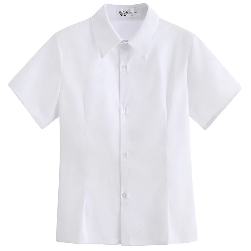 Calda ragazza coreana uniforme scolastica College Wind Jk camicia estiva nuovo scollo a V manica corta uniforme da lavoro studente top camicia bianca allentata