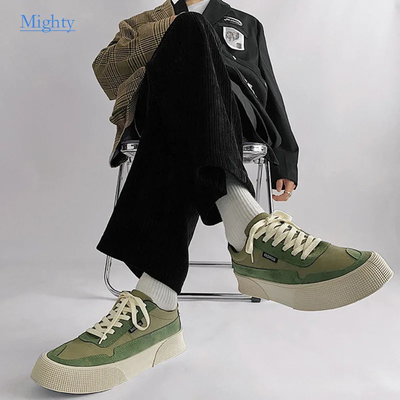 

2024 New Board Men Casual Walking Male Skate Shoes Sole Big Head Leisure Sports Student Mori Harajuku Men's Canvas Sneakers