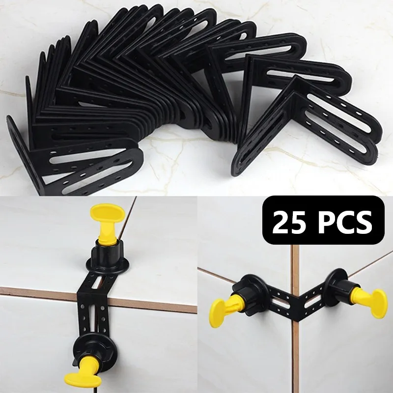 25 Pcs Tile Leveling System Clips Male Angle Locater For Floor Wall Tile Leveler Adjuster Spacers Plastic Construction Tools